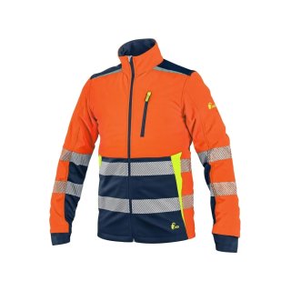 CXS BENSON Warnschutz Softshelljacke orange/blau